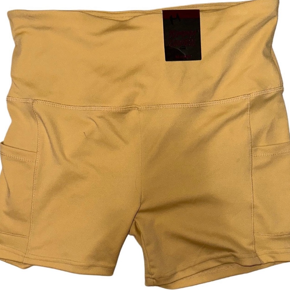 Yellow workout shorts